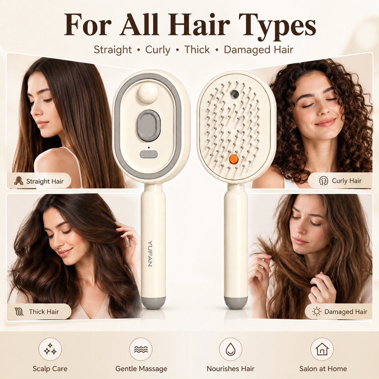๐ Electric Mist Massage Comb | Hydrating Hair Care & Gentle Scalp Massage-9SLL