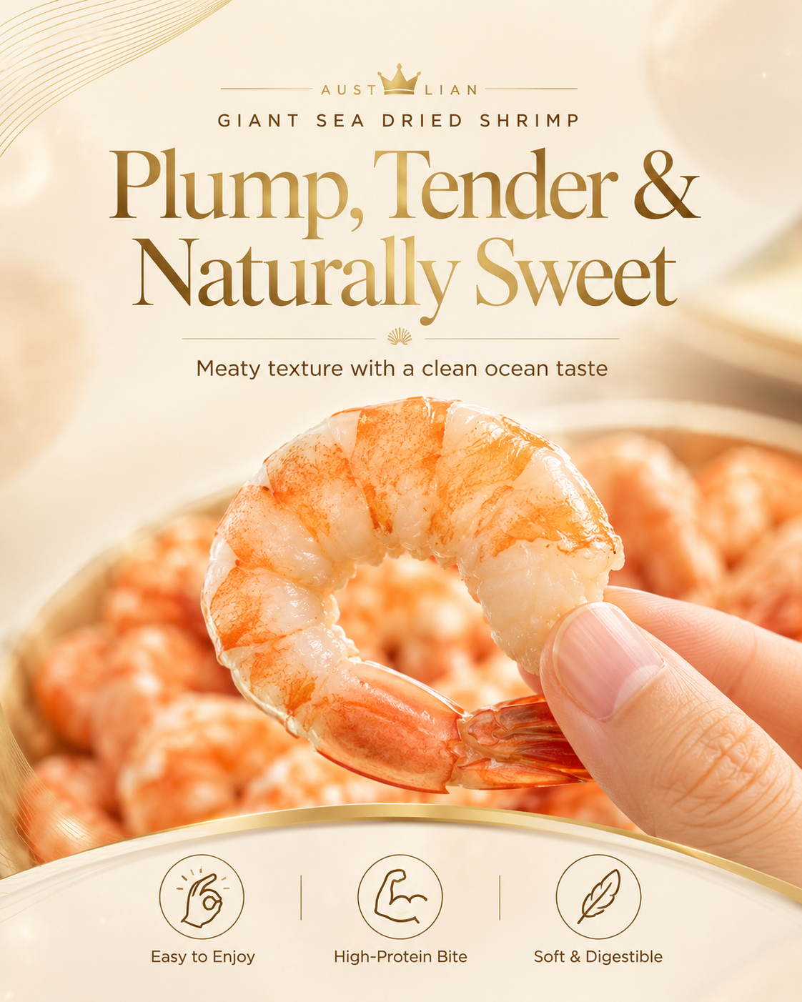 🔥 Australian Giant Dried Shrimp ‖ High-Protein Ocean Nutrition for Daily Energy, Clean Snacking & Natural Seafood Flavor 🦐-FD6U