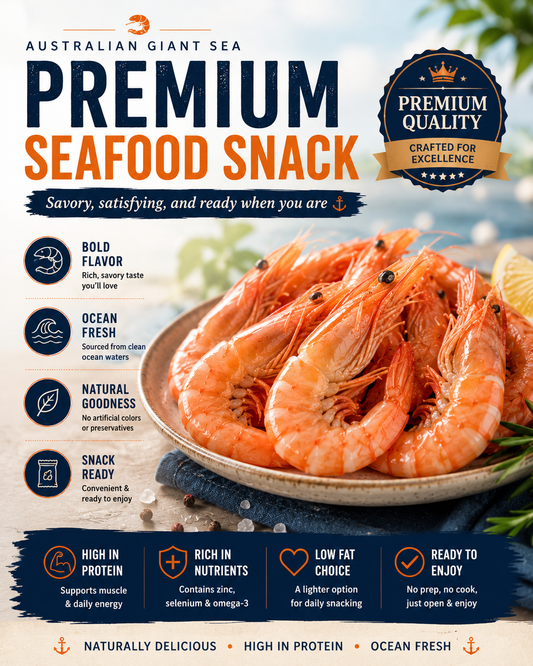 🔥 Australian Giant Dried Shrimp ‖ High-Protein Ocean Nutrition for Daily Energy, Clean Snacking & Natural Seafood Flavor 🦐-FD6U