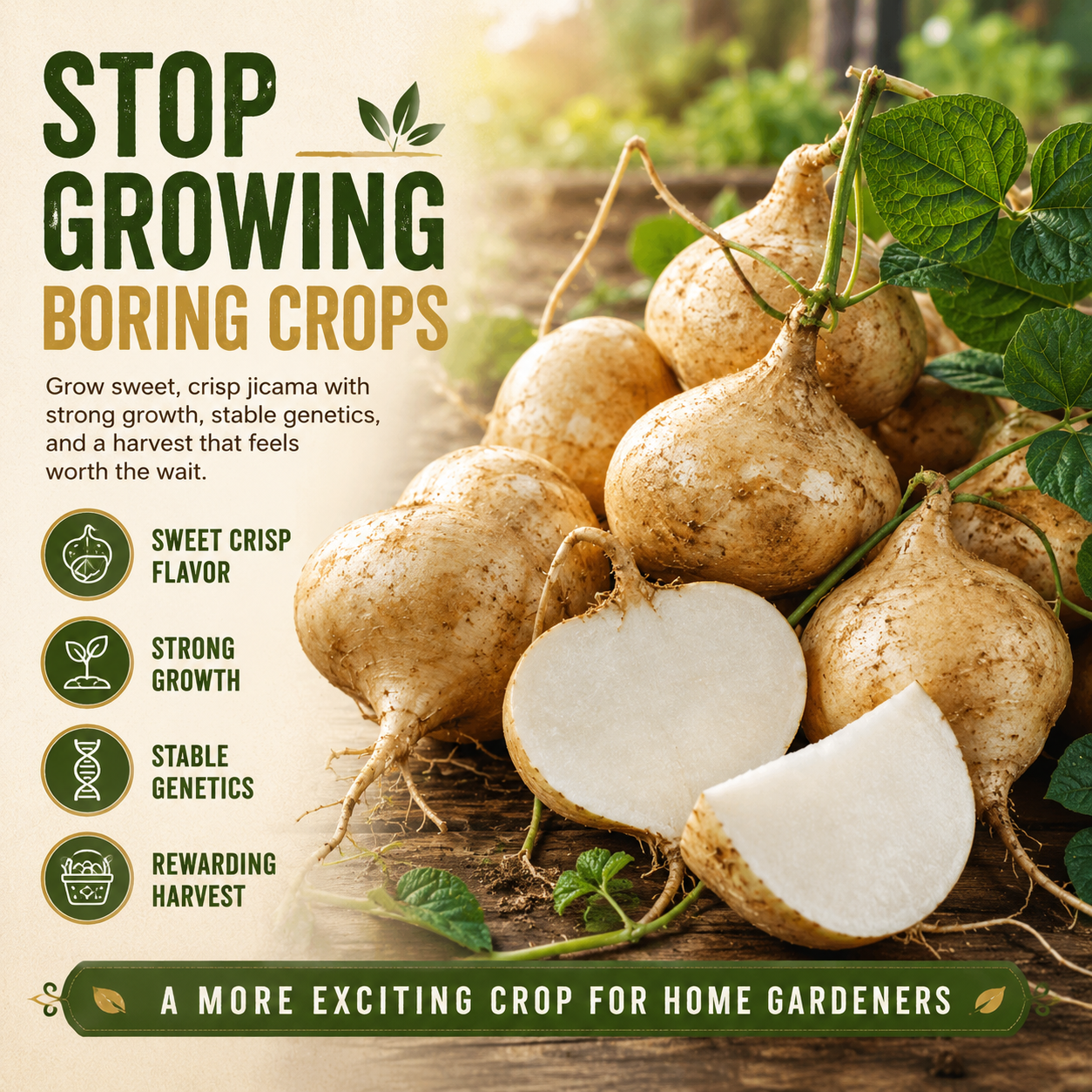 Jicama Seeds | Grow Your Own Sweet, Crisp, Refreshing Root Vegetable — Right From Your Garden-A