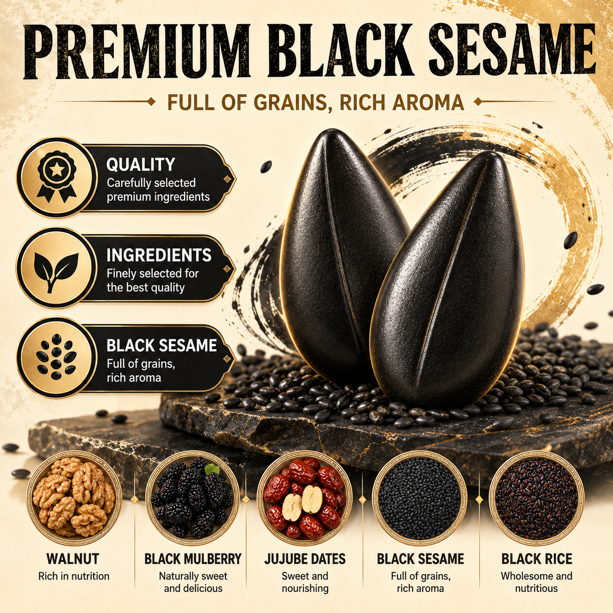 🌙 Black Sesame Balls ‖ Traditional Craft For Daily Nourishment-A