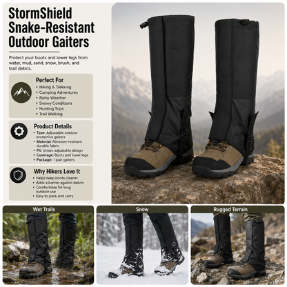Snake-Resistant Outdoor Gaiters  Don’t Let Mud, Rain, Snow, Or Trail Debris Slow You Down-FD6U
