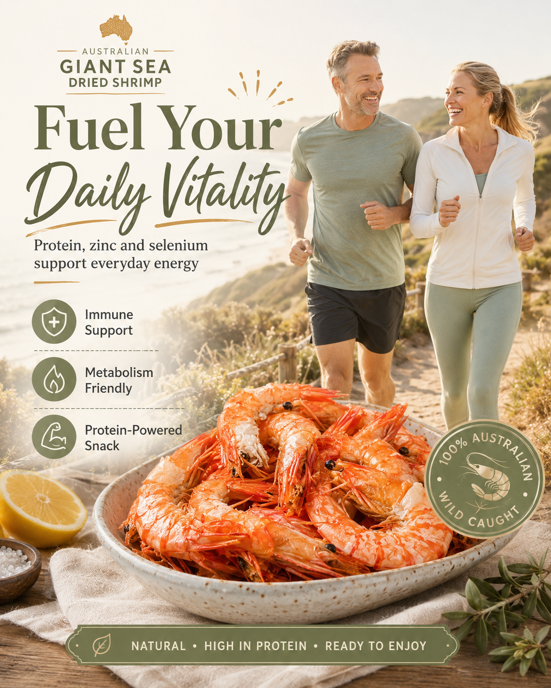 🔥 Australian Giant Dried Shrimp ‖ High-Protein Ocean Nutrition for Daily Energy, Clean Snacking & Natural Seafood Flavor 🦐-FD6U