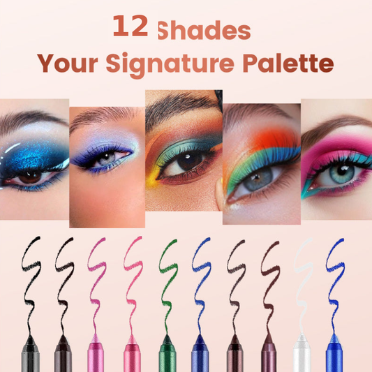 ⏳Time-Limited Special⏰12-Pack Waterproof Colored Gel Eyeliner Pencil – Metallic & Shimmer Finishes, Smudge-Proof-A