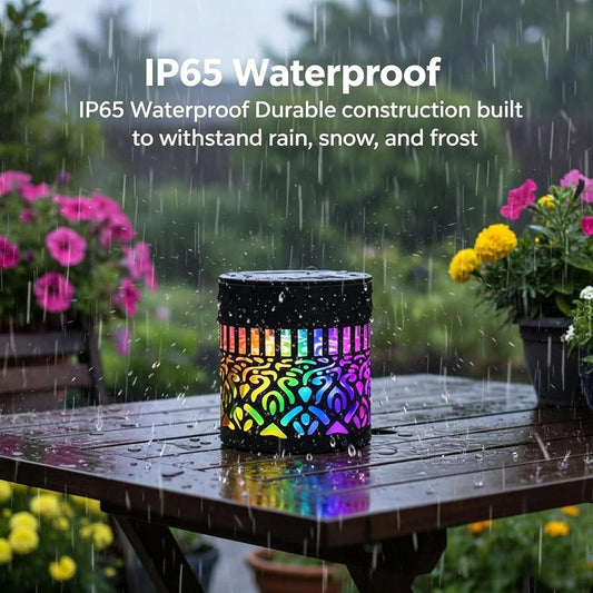 Solar Mandala Projector Wall Lights, IP65 Waterproof Metal Outdoor Fence Lights for Garden, Patio, Courtyard-918