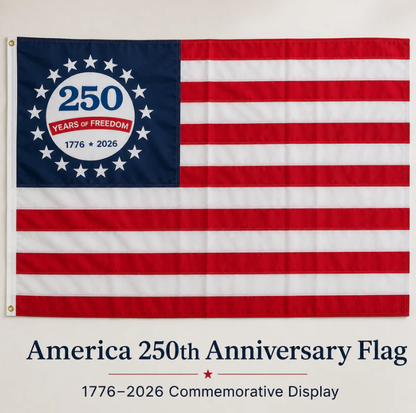 AMERICA250TH ANNIVERSARYFLAG- 1776-2026 COMMEMORATIVE DISPLAY BANNER-9SLL