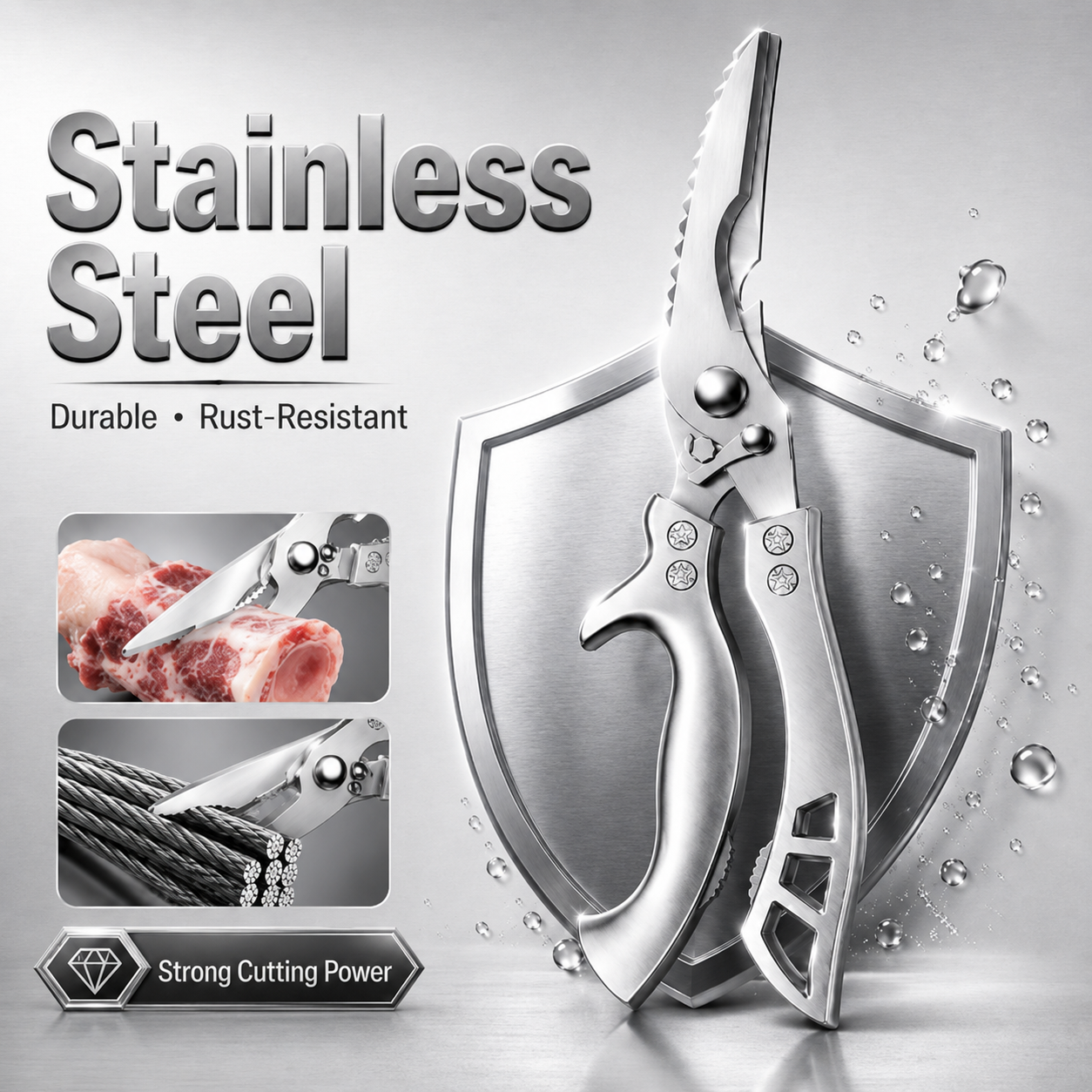 Stainless Steel Multifunction Kitchen Scissors-FD6U