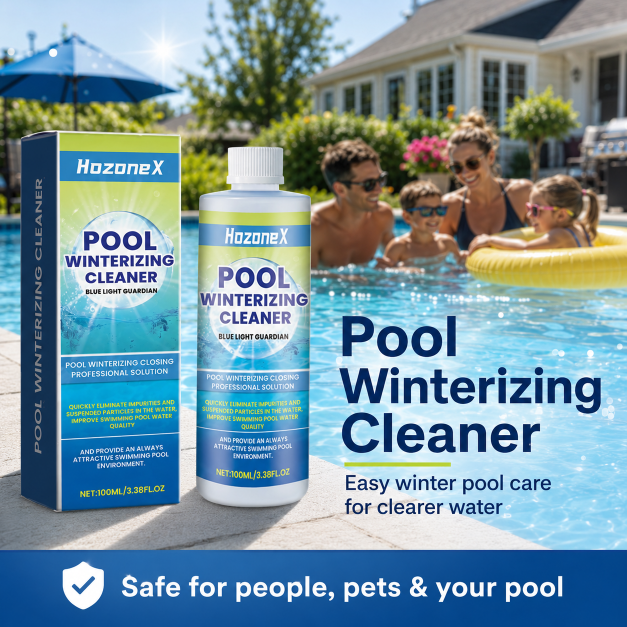 pool winterizing cleaner ‖ One-Pour Winter Protection for Clearer Spring Pool Opening-A