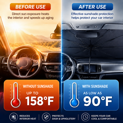 🚗 Foldable Windshield Sun Shade for Car Interior Cooling-FD6U