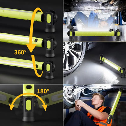 【FathersDayGift】Glowlop Under Hood Work Light Bar, 3000LM LED Magnetic Light Bar with Hooks, 5200mAh Cordless Rechargeable Hood Light-918