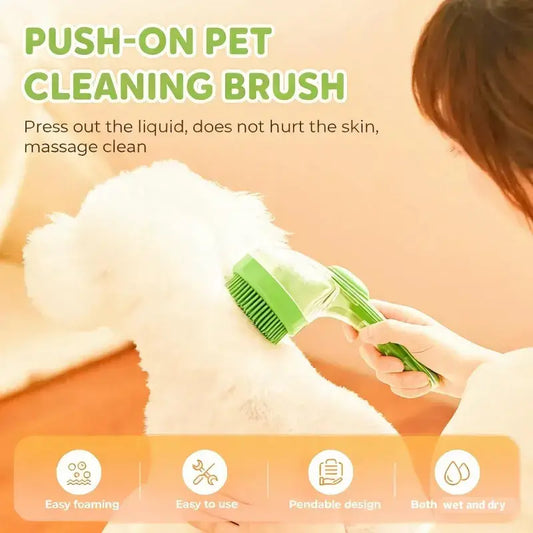 3-in-1 Pet Bath Brush | Adjustable Handle Shampoo Brush & Scrubber for Short & Long Haired Dogs & Cats-918