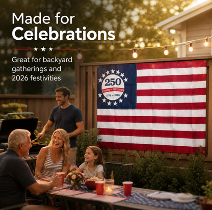 AMERICA250TH ANNIVERSARYFLAG- 1776-2026 COMMEMORATIVE DISPLAY BANNER-9SLL