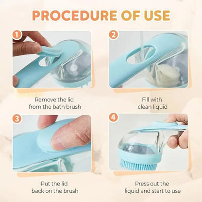 3-in-1 Pet Bath Brush | Adjustable Handle Shampoo Brush & Scrubber for Short & Long Haired Dogs & Cats-918
