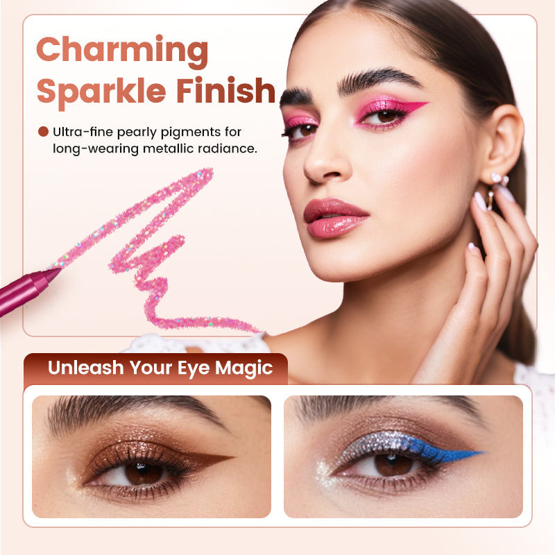 ⏳Time-Limited Special⏰12-Pack Waterproof Colored Gel Eyeliner Pencil – Metallic & Shimmer Finishes, Smudge-Proof-A
