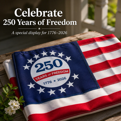 AMERICA250TH ANNIVERSARYFLAG- 1776-2026 COMMEMORATIVE DISPLAY BANNER-9SLL