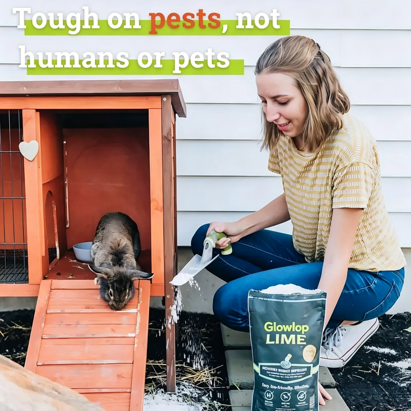 【Glowlop】Lime Insect Repellent, Multi-Purpose Pet Friendly Pest Control & Deodorizer for Home, Garden, Yard & Chicken Coop Protect Homes-A