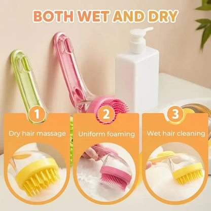 3-in-1 Pet Bath Brush | Adjustable Handle Shampoo Brush & Scrubber for Short & Long Haired Dogs & Cats-918