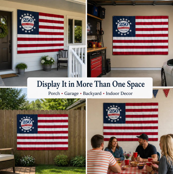 AMERICA250TH ANNIVERSARYFLAG- 1776-2026 COMMEMORATIVE DISPLAY BANNER-9SLL