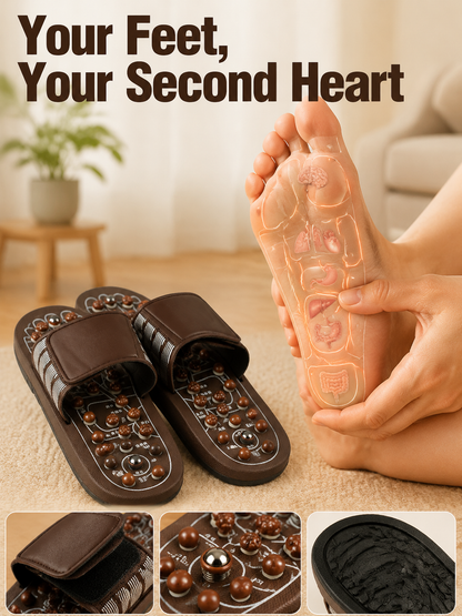 Ad justable Acupressure Massage Slippers with Rotatable Spring Nodes-9SLL