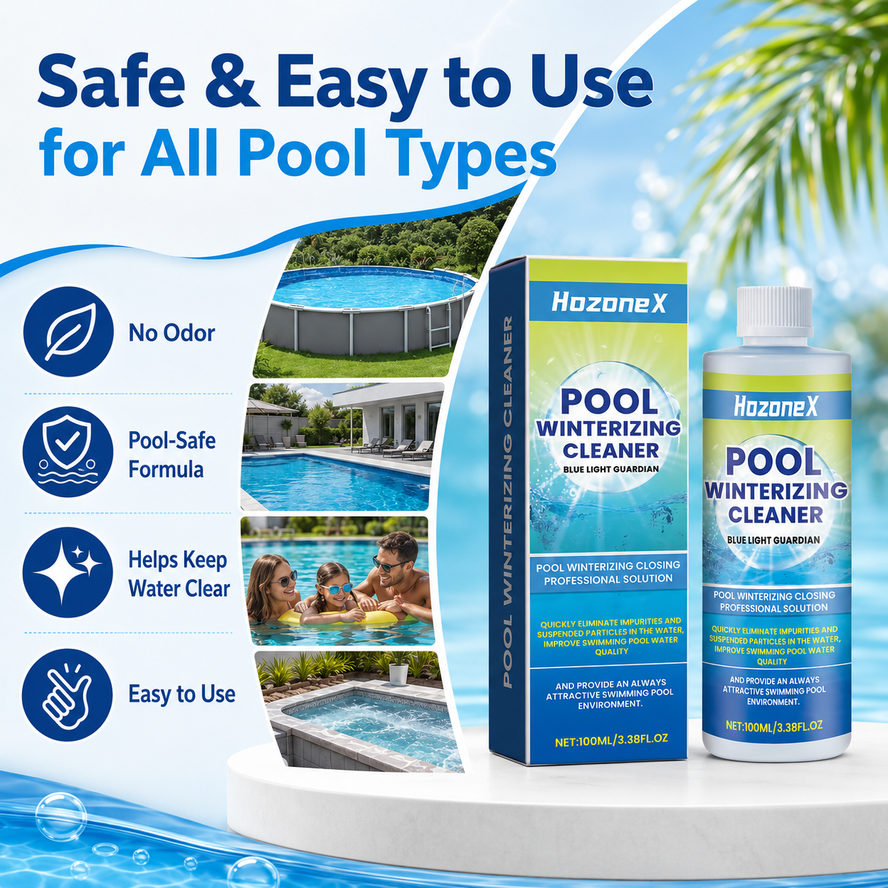 pool winterizing cleaner ‖ One-Pour Winter Protection for Clearer Spring Pool Opening-A