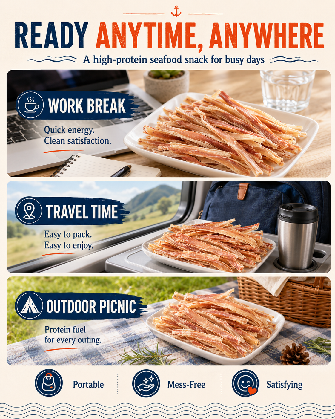 🔥 Deep-Sea Squid Strips‖ High-Protein Ready-to-Eat Seafood Snack for Smarter Daily Snacking-FD6U