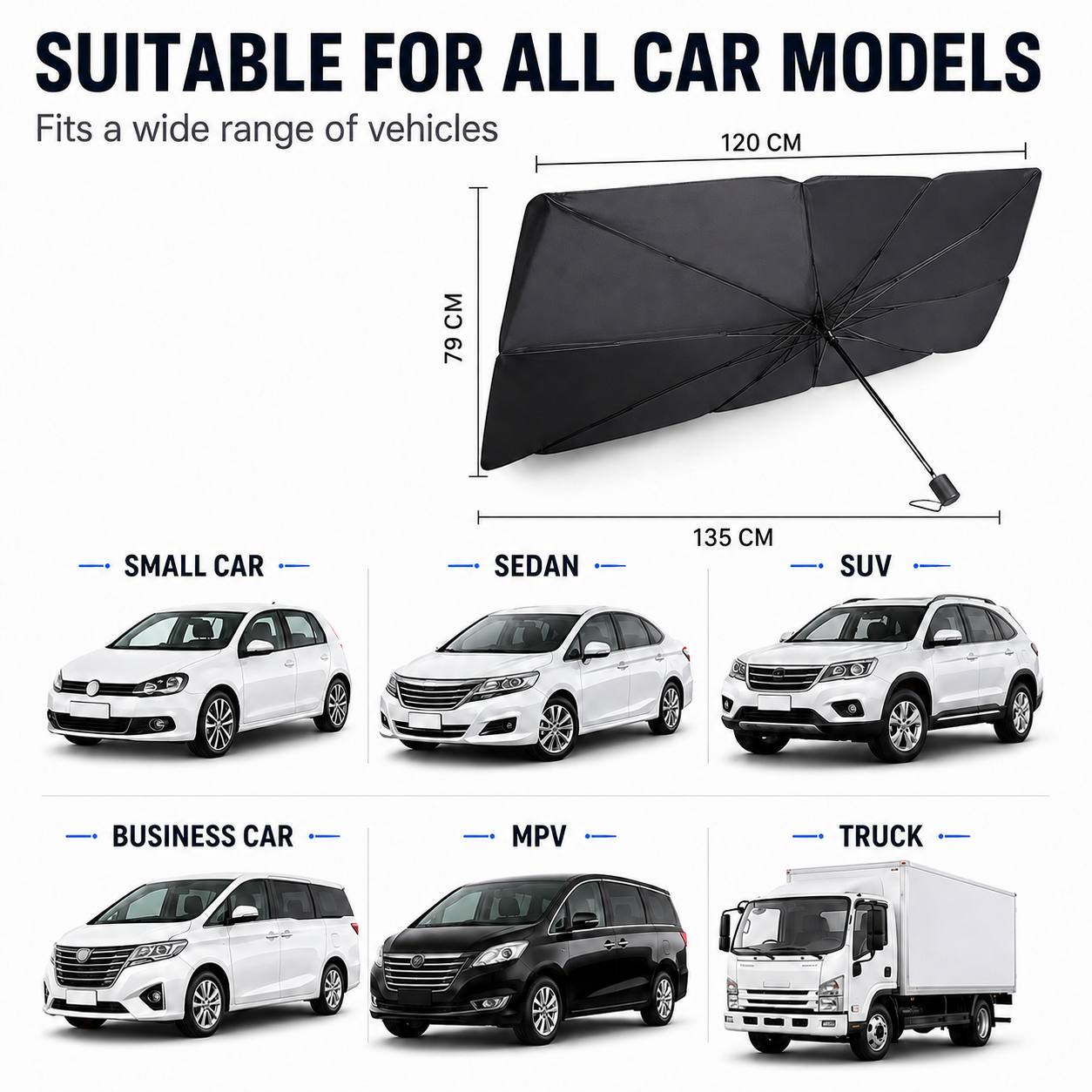 🚗 Foldable Windshield Sun Shade for Car Interior Cooling-FD6U