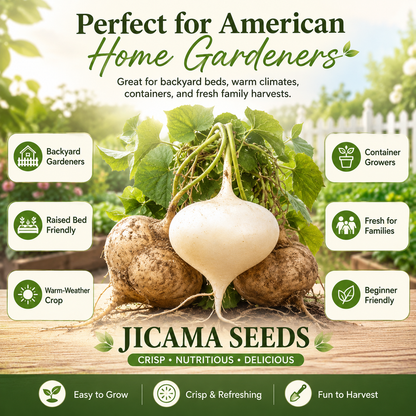 Jicama Seeds | Grow Your Own Sweet, Crisp, Refreshing Root Vegetable — Right From Your Garden-A