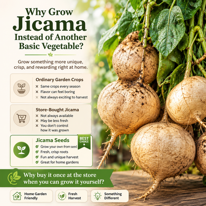 Jicama Seeds | Grow Your Own Sweet, Crisp, Refreshing Root Vegetable — Right From Your Garden-A