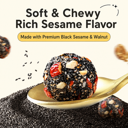 Intangible Heritage 5-Treasure Black Sesame Balls – Nine-Steamed & Nine-Sun-Dried Traditional Craft & Repair Damaged Hair&Promote Sleep-918