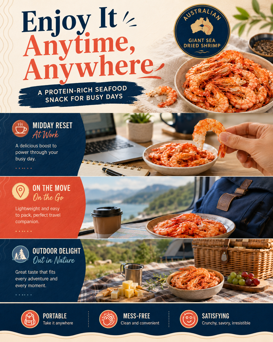 🔥 Australian Giant Dried Shrimp ‖ High-Protein Ocean Nutrition for Daily Energy, Clean Snacking & Natural Seafood Flavor 🦐-FD6U