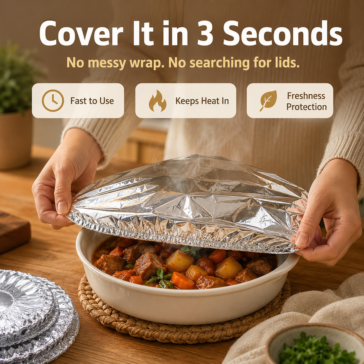 Aluminum Foil Food Cover ‖ Keep Food Warm, Fresh & Covered -A