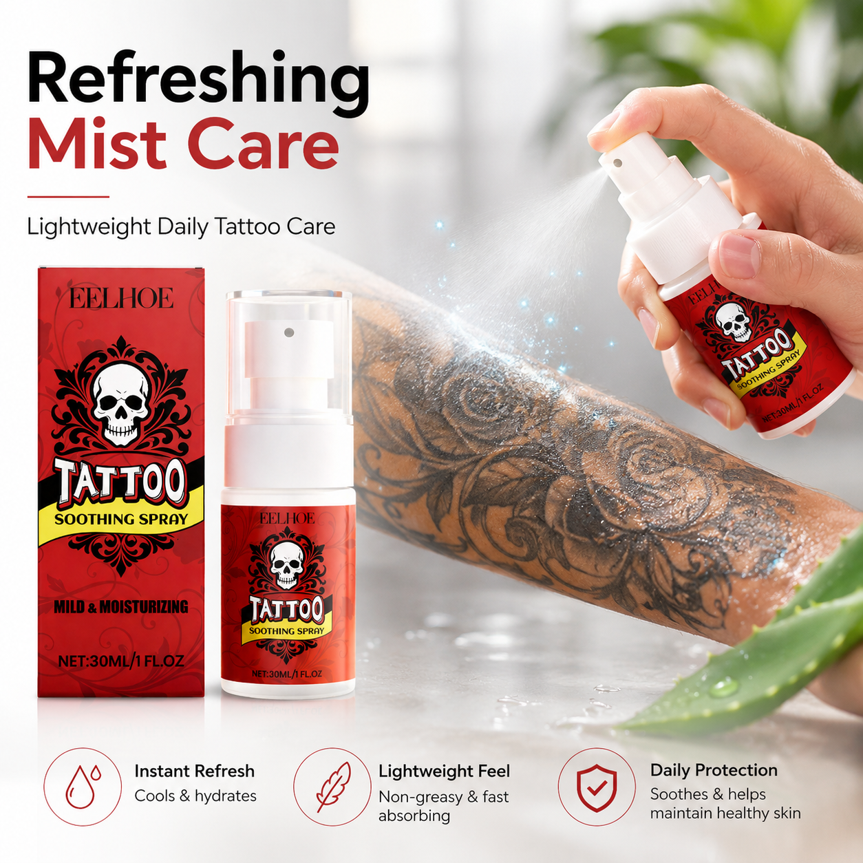 🖤 Tattoo Soothing Spray | Gentle Moisturizing Care for Tattooed Skin-9SLL