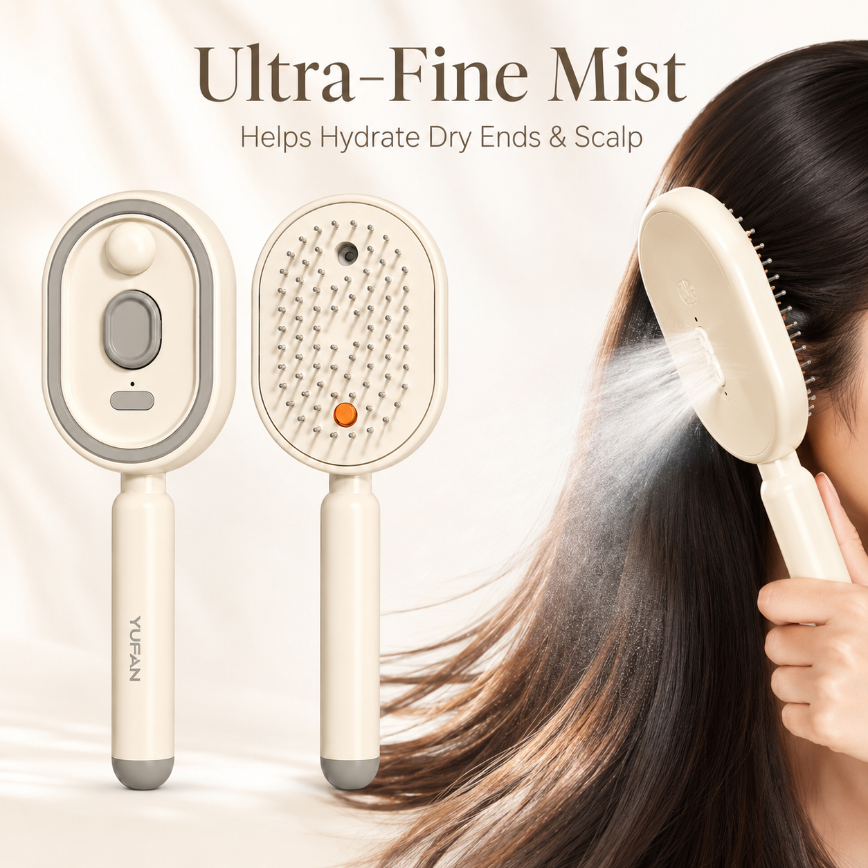 💆 Electric Mist Massage Comb | Hydrating Hair Care & Gentle Scalp Massage-9SLL