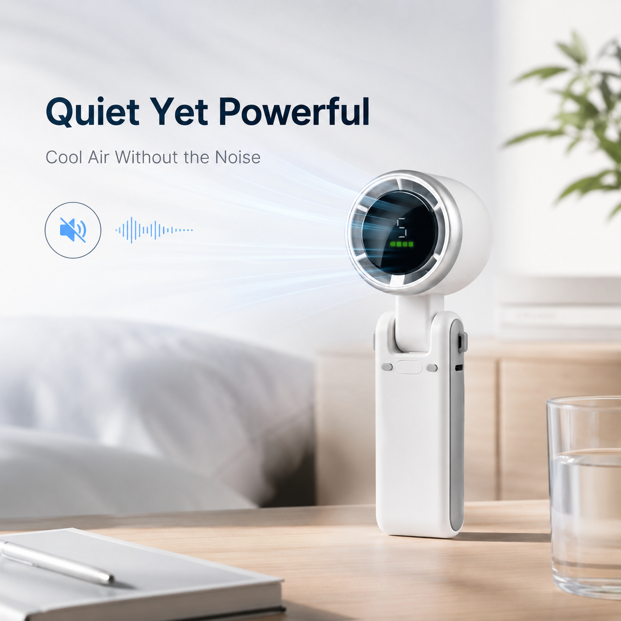 🌀 Foldable Turbo Handheld Fan | USB Rechargeable Quiet Neck Fan-9SLL