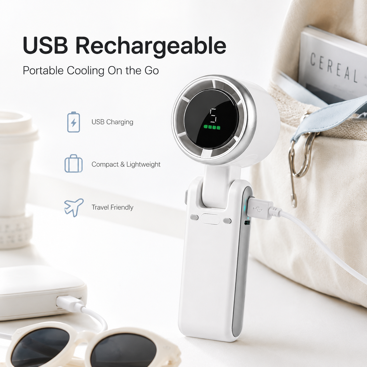 🌀 Foldable Turbo Handheld Fan | USB Rechargeable Quiet Neck Fan-9SLL