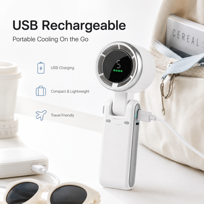 🌀 Foldable Turbo Handheld Fan | USB Rechargeable Quiet Neck Fan-9SLL
