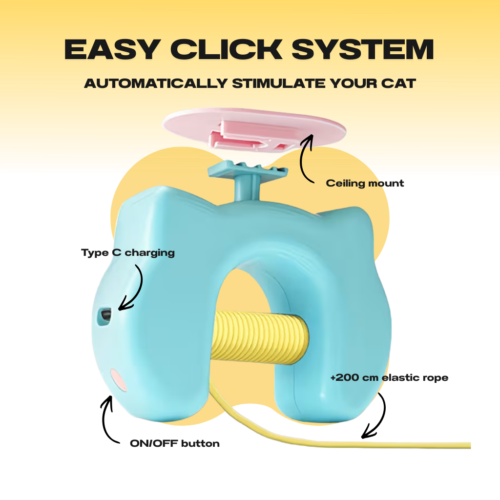 BUNGEE Interactive Cat Toy Interactive Bouncing Cat Toy Helps Reduce Boredom, Stress & Destructive Behavior-A