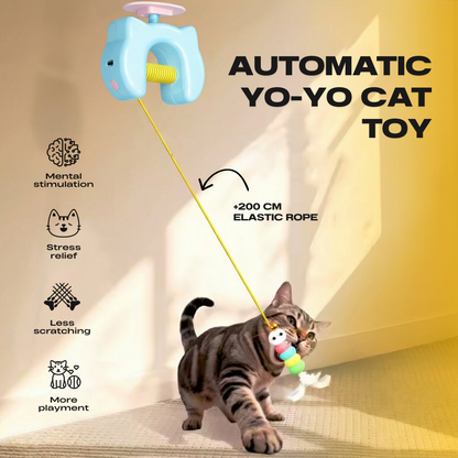BUNGEE Interactive Cat Toy Interactive Bouncing Cat Toy Helps Reduce Boredom, Stress & Destructive Behavior-A