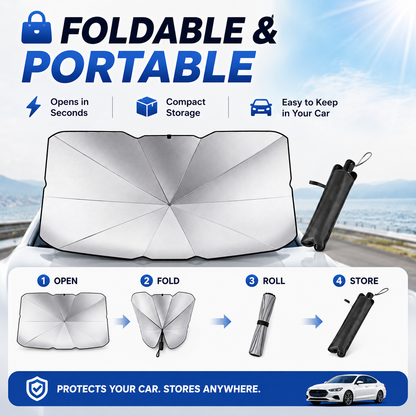 🚗 Foldable Windshield Sun Shade for Car Interior Cooling-FD6U