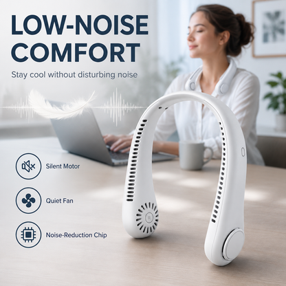 Bladeless Neck Fan with 360° Cooling & 3-Speed Quiet Airflow-FD6U