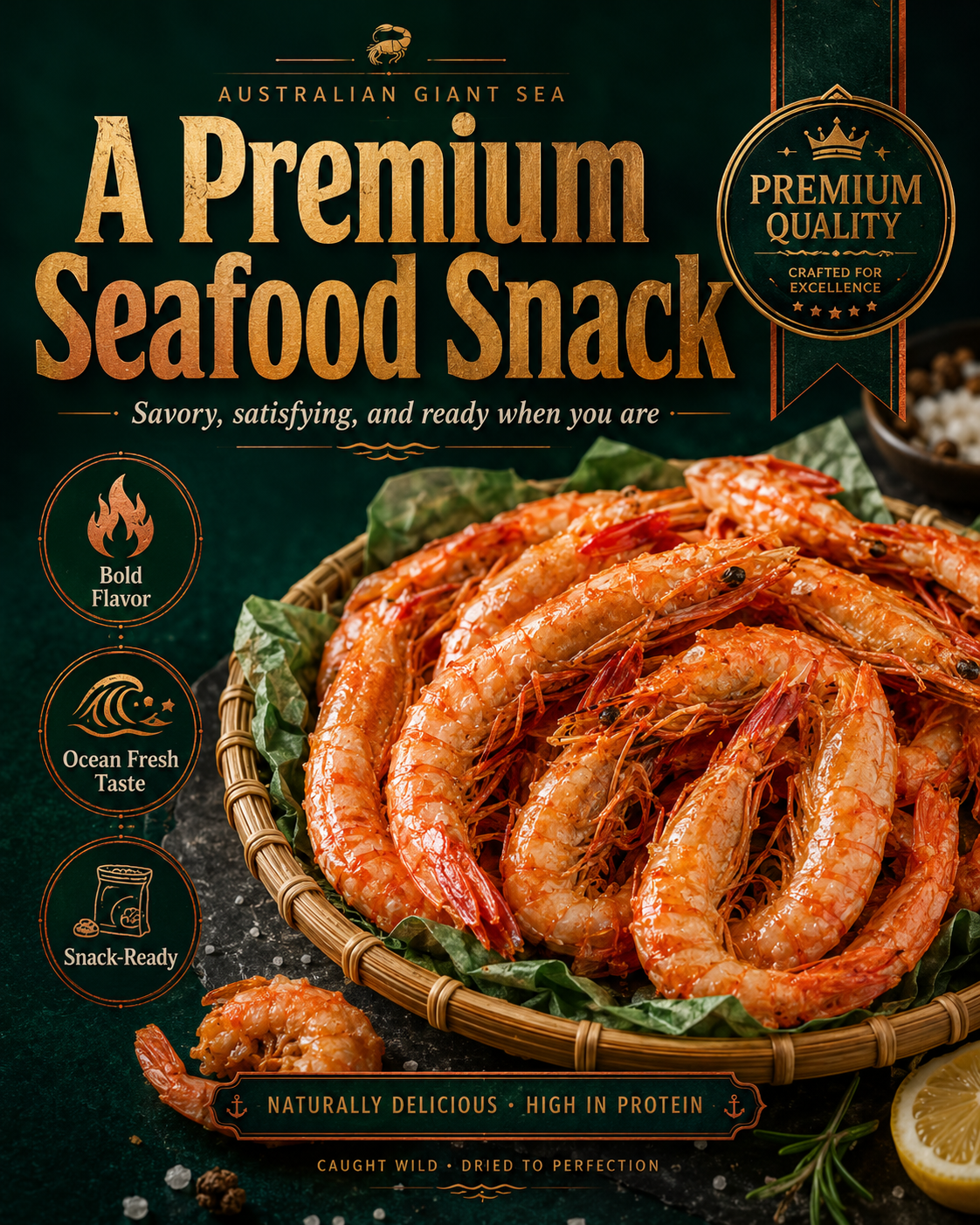 🔥 Australian Giant Dried Shrimp ‖ High-Protein Ocean Nutrition for Daily Energy, Clean Snacking & Natural Seafood Flavor 🦐-FD6U