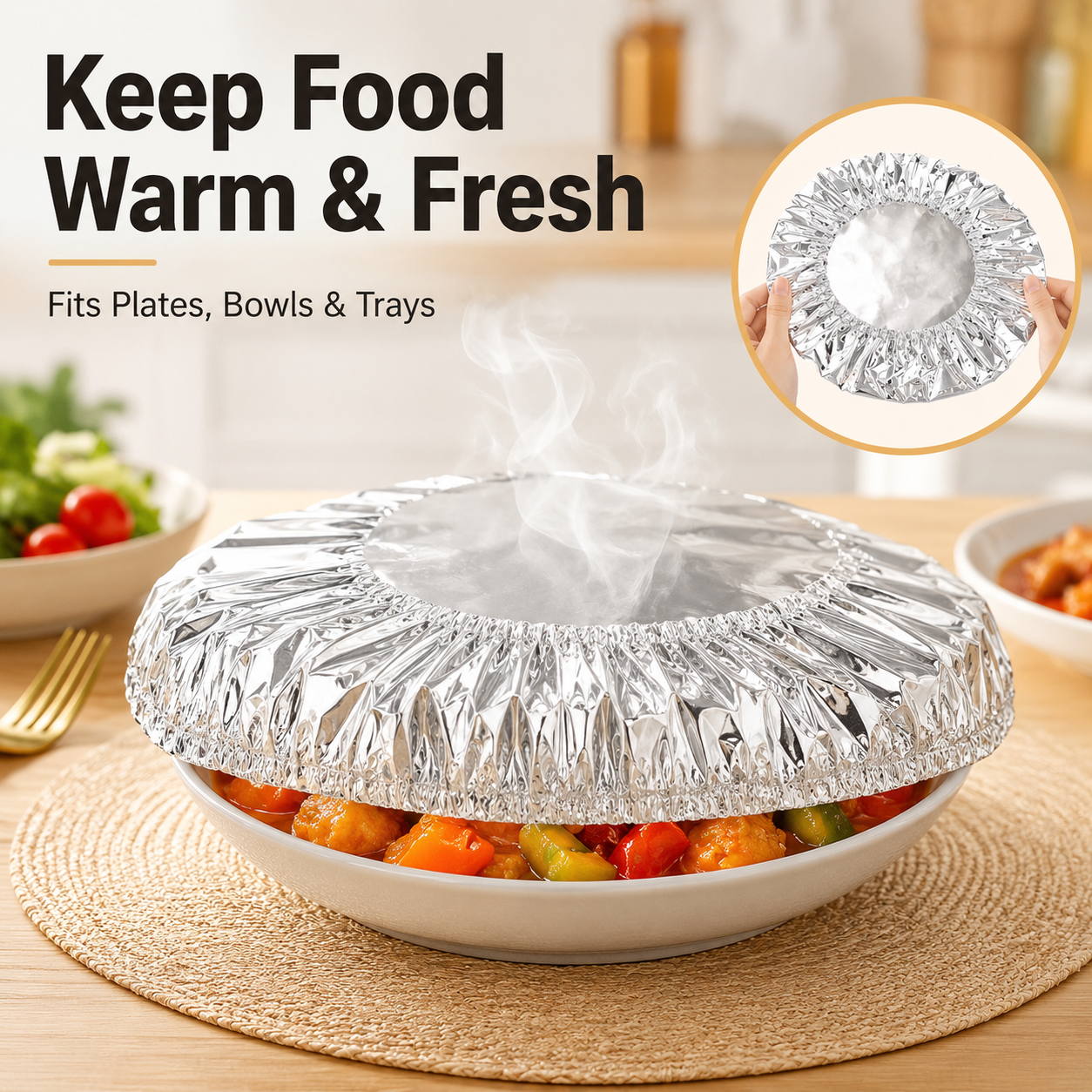 Aluminum Foil Food Cover ‖ Keep Food Warm, Fresh & Covered -A
