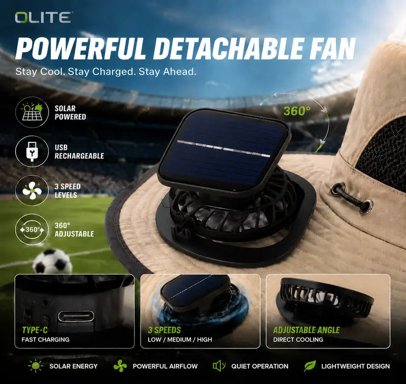☀️ Solar Powered Cooling Fan Hat-FD6U