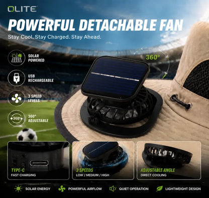 ☀️ Solar Powered Cooling Fan Hat-FD6U