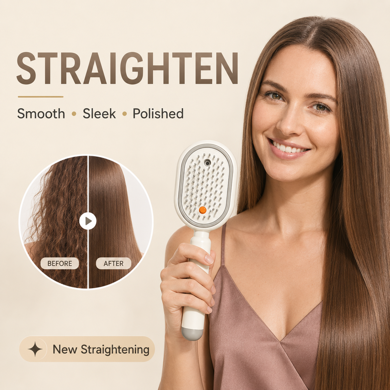 5-in-1 Mist Straightening Hair Brush-FD6U