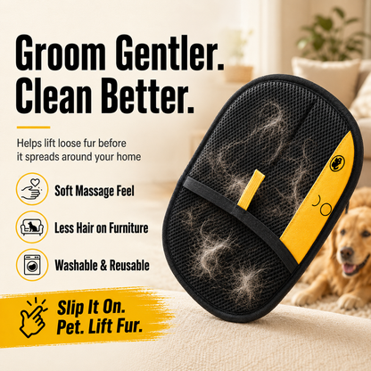 Pet Hair Removal Glove | Reusable Grooming & Fur Collecting Glove for Dogs & Cats-A