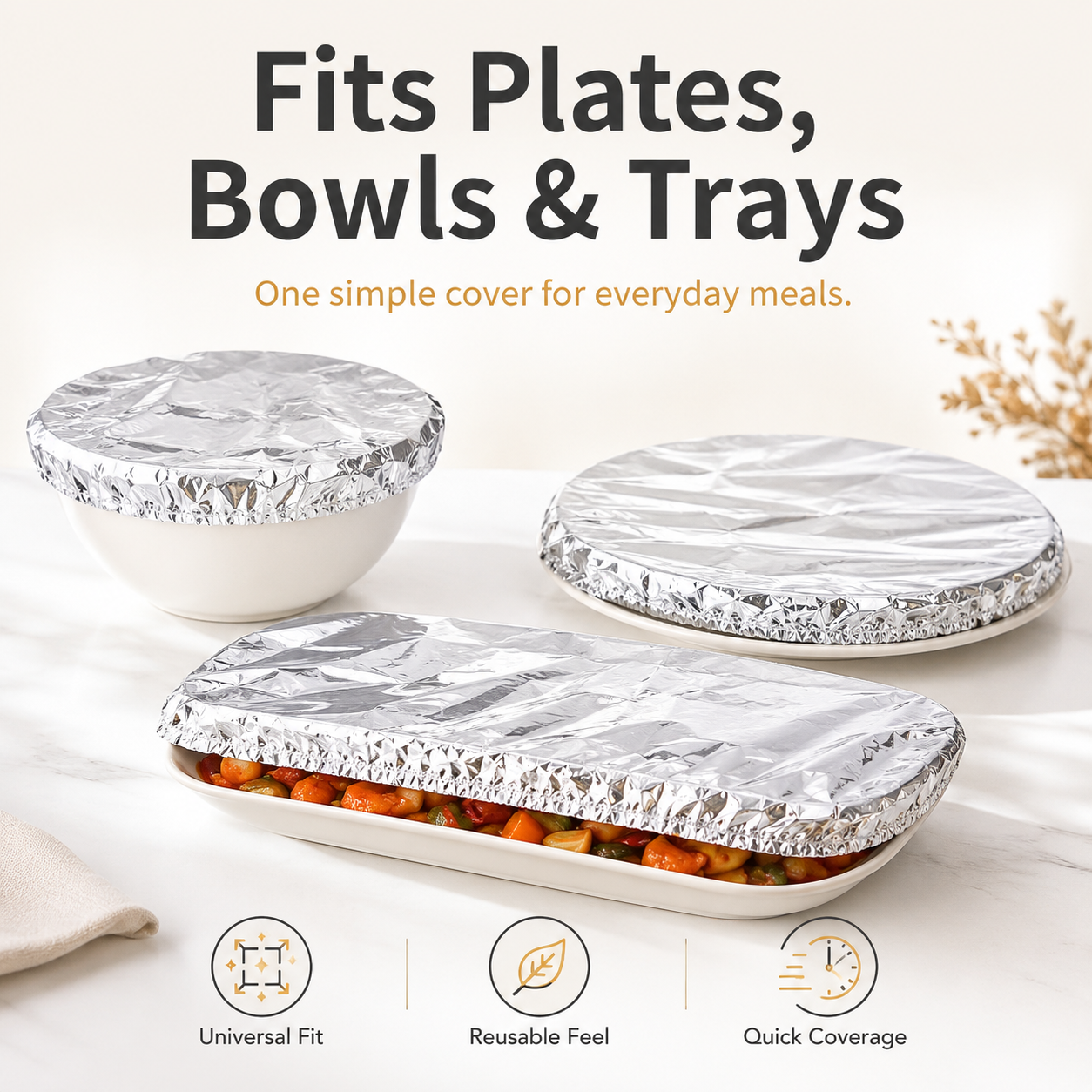 Aluminum Foil Food Cover ‖ Keep Food Warm, Fresh & Covered -A