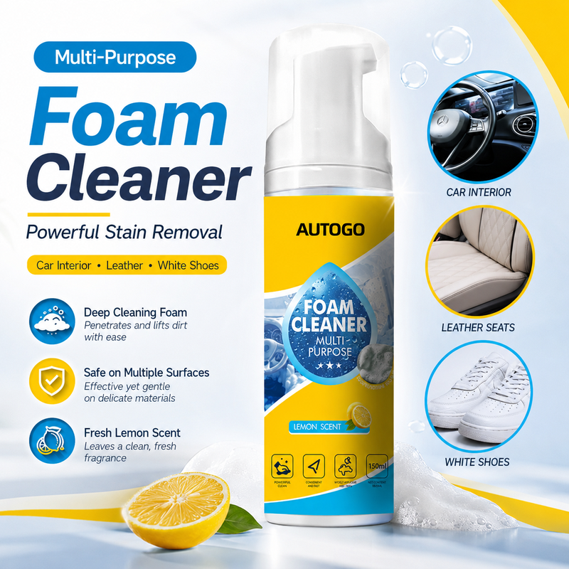 Multi-Purpose Foam Cleaner Powerful Cleaning for Car Interior, Leather Seats & Sneakers-9SLL