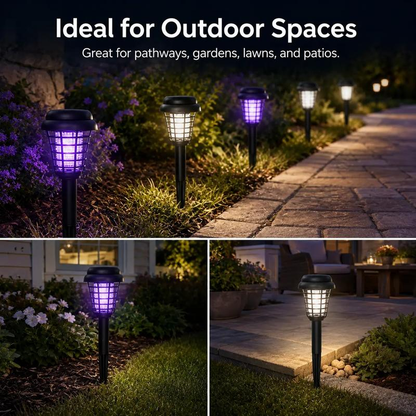 Solar Bug Zapper Garden Light ‖ Protect & Light Your Yard With No Wiring -A