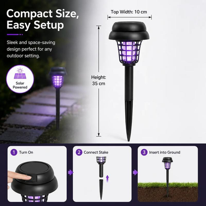Solar Bug Zapper Garden Light ‖ Protect & Light Your Yard With No Wiring -A